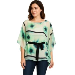 Mango Silky Sheer Kaftan Style Blouse/Cover Up Sz OS Open To Offers